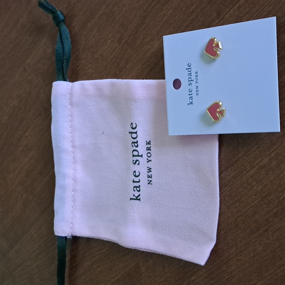 Kate Spade pink heart earrings